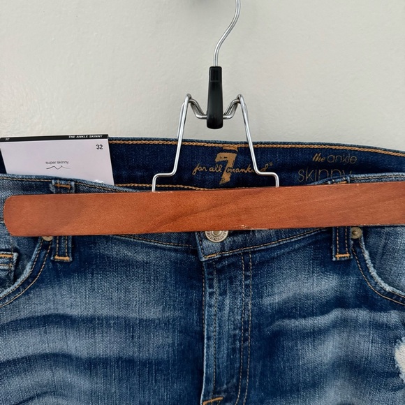 NWT 7 For All Mankind Distressed Denim Jeans 32 - Picture 9 of 14